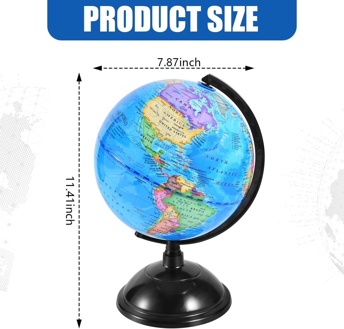 KISEER Rotating World Globe 8 Inch Spinning Earth Globe with Stand for Kids Learning Geography Classroom Education or Office Home Decorations