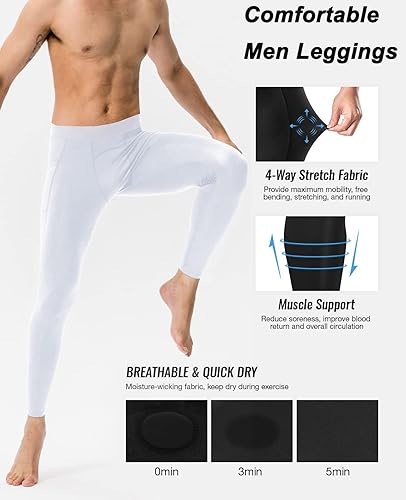 Miniatura 4 de SPVISE Pantalones de compresión para hombre, leggings de entrenamiento, mallas para correr, pantalones deportivos de capa base para baloncesto,
