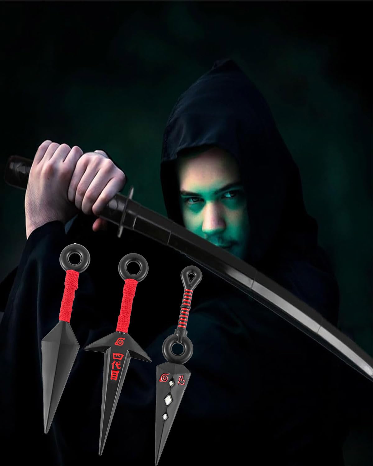 6PCS Kunai, Three Red and Three Black Figurines, Collectible Display Items for Home Decor, Perfect Gift for Anime Fans and Cosplay Enthusiasts, High Quality Material - Image 4 thumbnail
