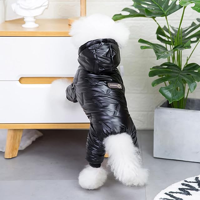Foto 4 de 7 de Izefia Chaqueta de Perro Prueba de Viento Clima Frío Cuatro Patas Chaqueta de Abrigo de Perro Caliente