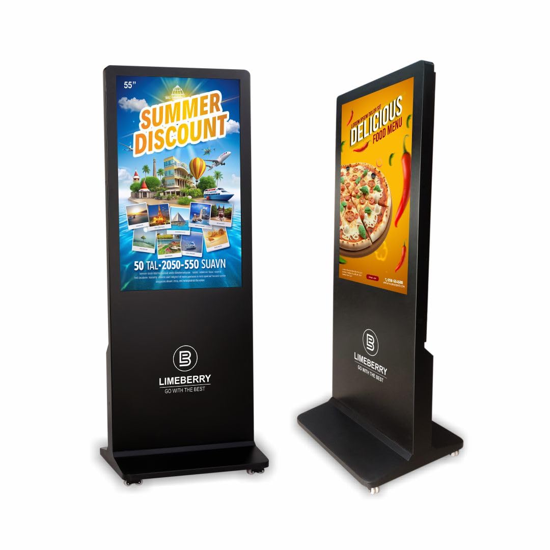Limeberry I Shape Digital Standee Kiosk | 55 Inch Android Display Stand | A+ IPS Panel | 20W Speaker | USB & HDMI | Wi-Fi, Ethernet | 1-Year Warranty | Model LB551-IUH | Black-image-3