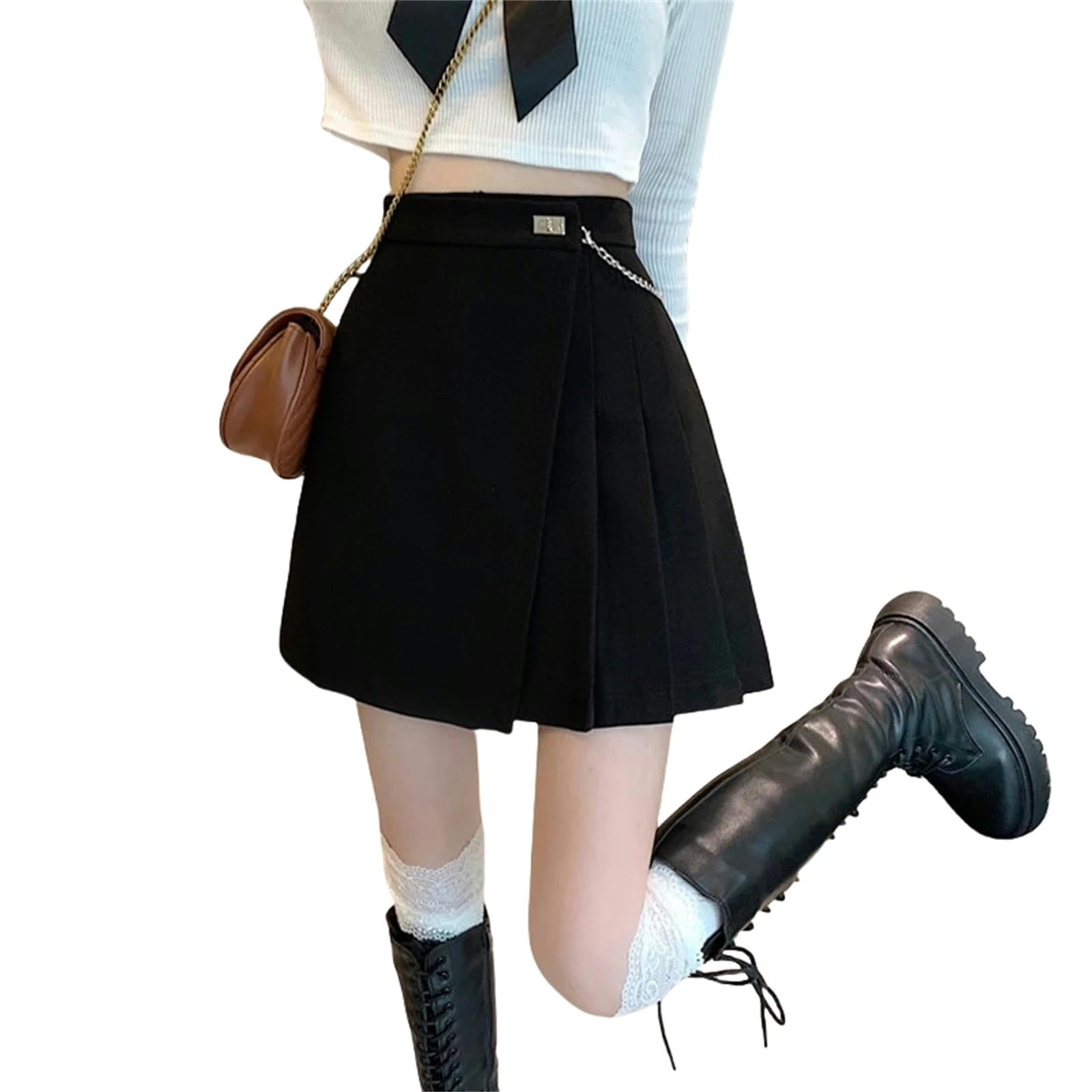 Skirt Narciarki z wysokim stanem damskie Styleall-Match Ladies A-Line szorty z rozcięciem