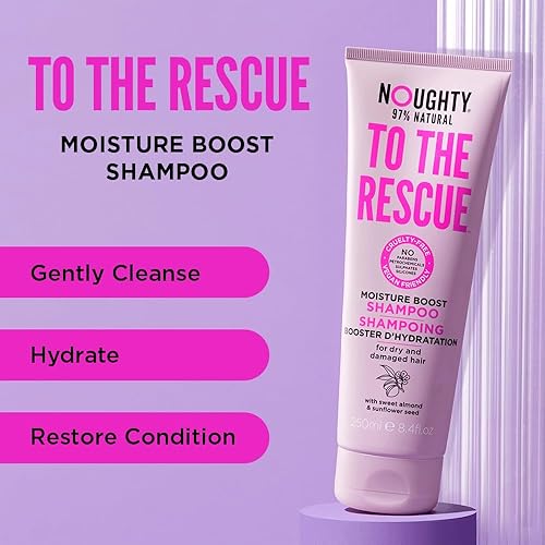 Miniatura 2 de Noughty Champú para aumentar la humedad 97% natural, para limpiar y reponer suavemente la humedad perdida con almendras dulces y semillas de