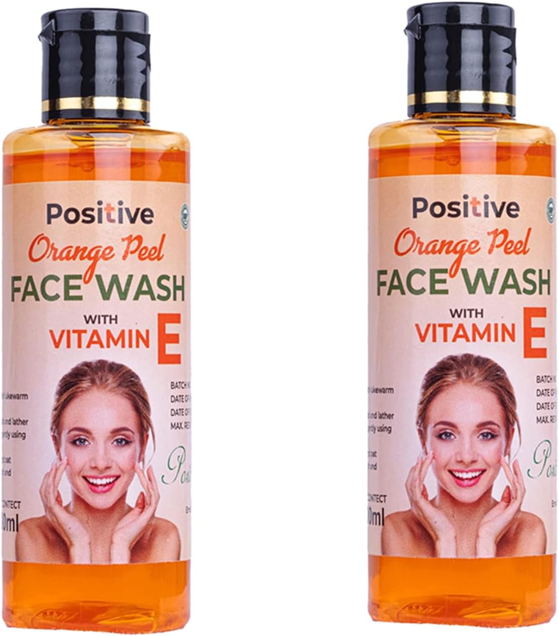 - Positive Orange Peel Face Wash with Vitamin E | Deep Cleansing & Brightening Face Cleanser | Removes Oil, Dirt & Pollution | Suitable for All Skin Types | 100 ml | Pack of 2