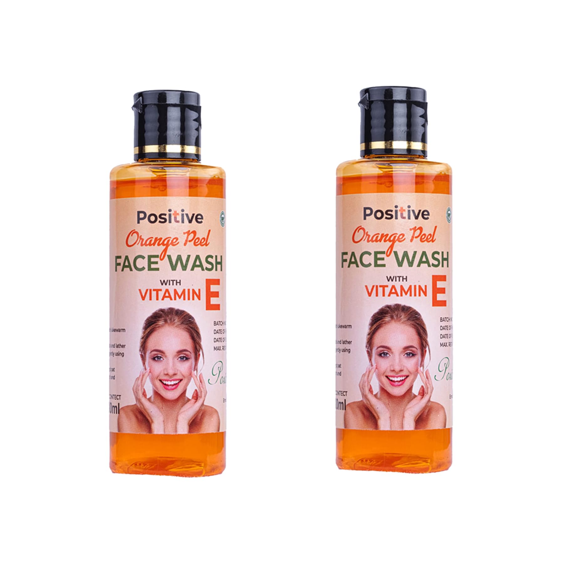 - Positive Orange Peel Face Wash with Vitamin E | Deep Cleansing & Brightening Face Cleanser | Removes Oil, Dirt & Pollution | Suitable for All Skin Types | 100 ml | Pack of 2
