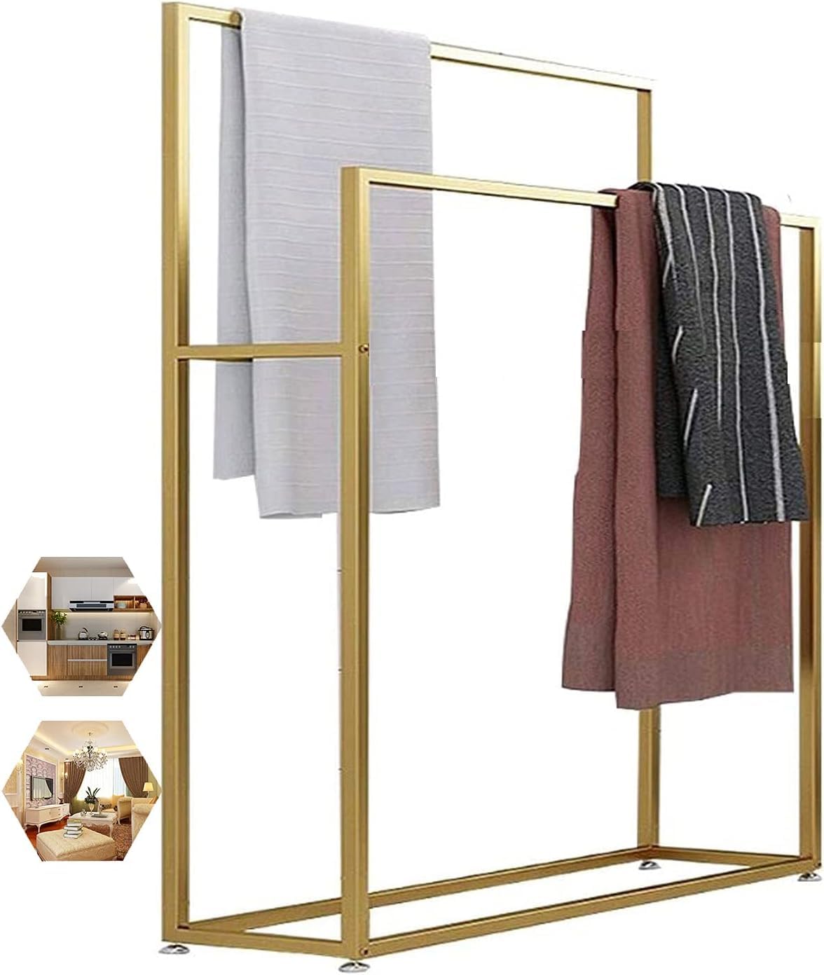 Freestanding Towel Rack - 2 - Tier Floor Stand Bathroom Hand Towel Holder