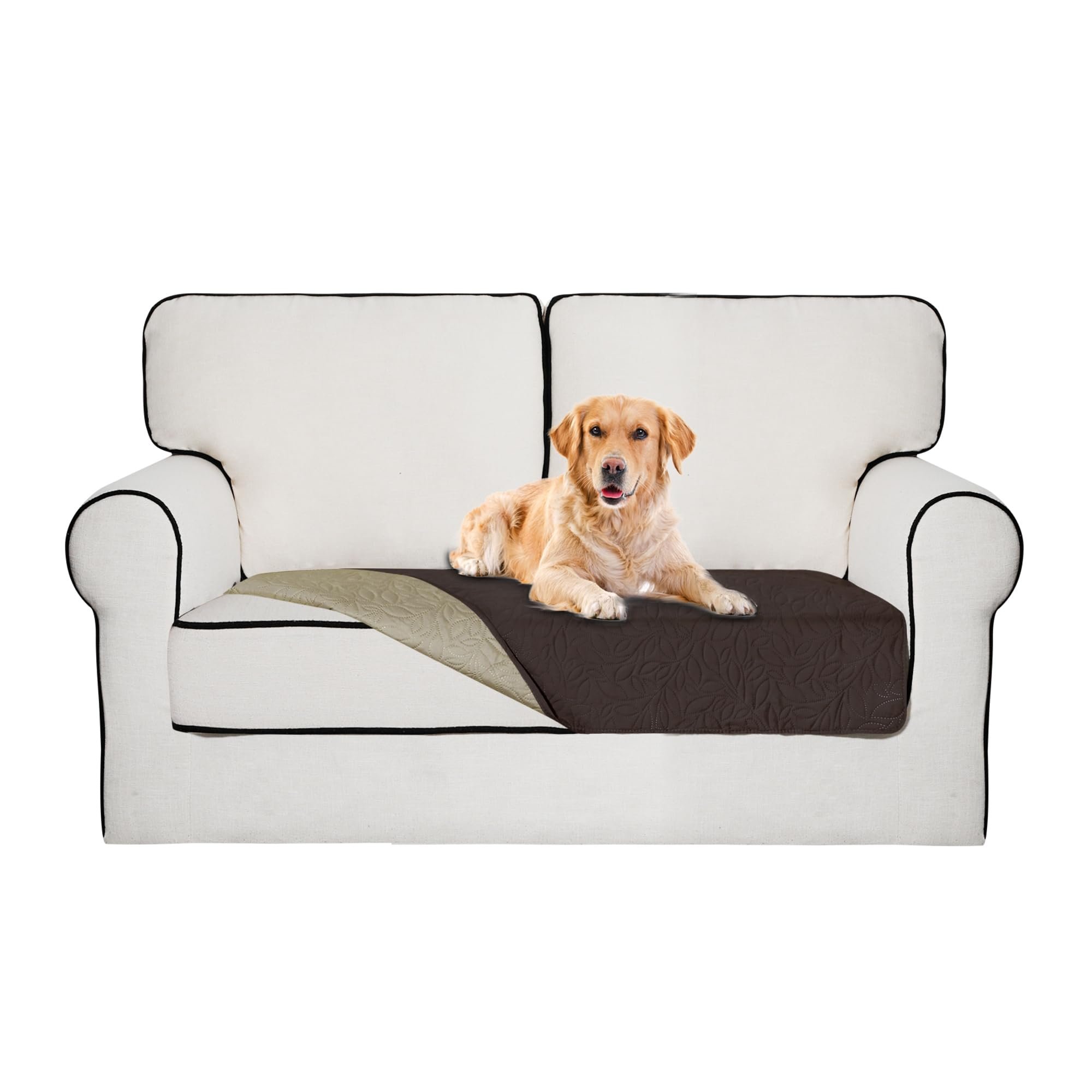 Easy-Going Waterproof Dog Bed Cover Reversible Leak Proof Pet Blanket Replacement Mat for Furniture Washable Couch Cover Sofa Cover for Dogs Cat(40x50 Inch, Chocolate/Beige)