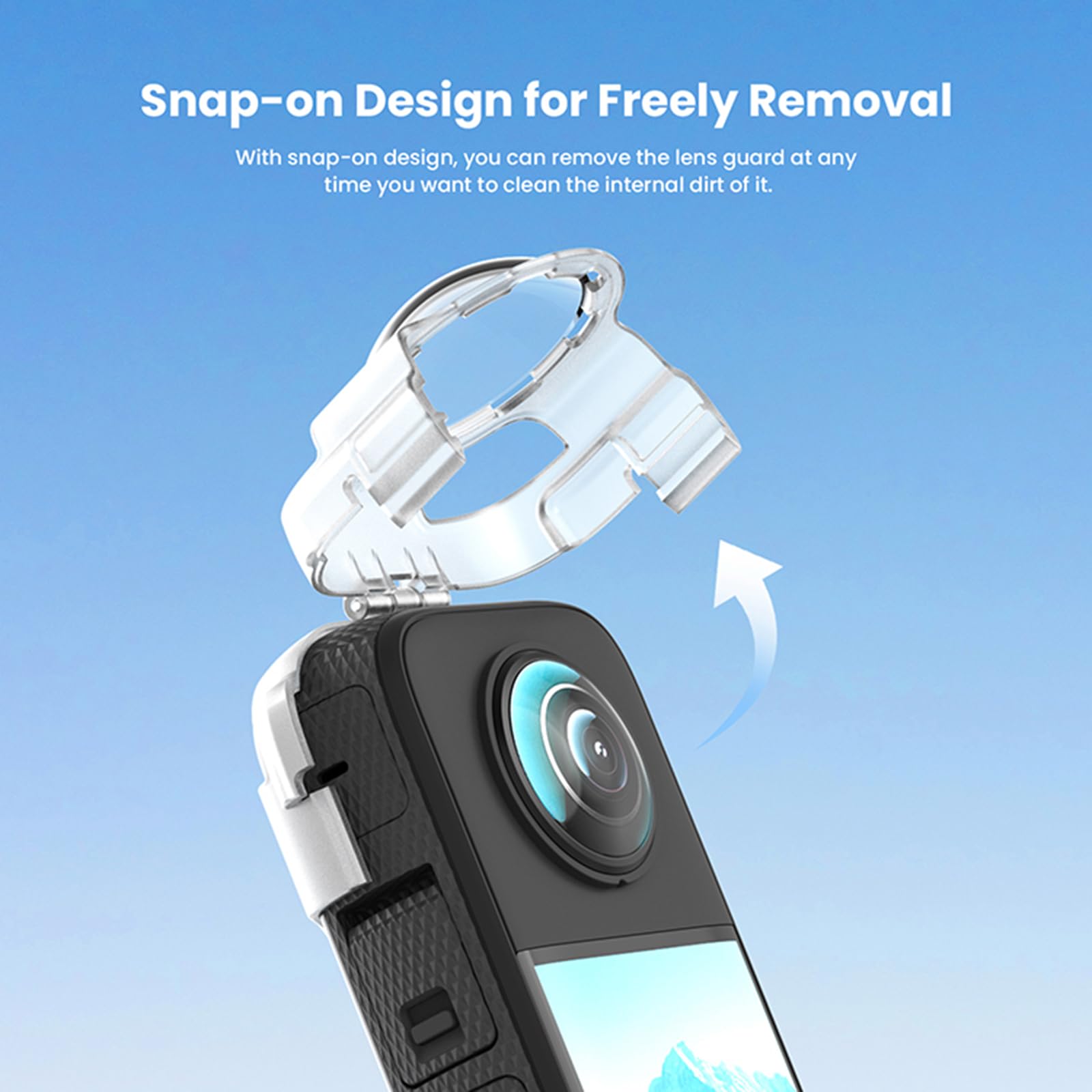 SHEAWA Funda protectora de lente antivaho para cámara deportiva Insta360 X3, gris, Funda protectora