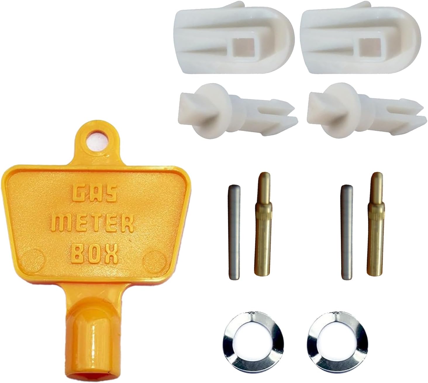 (Pair) Universal Meter Box Door Repair Kit - Hinges, Latch, and Key Set for Quick and Easy Repairs - Meter Box Accessories