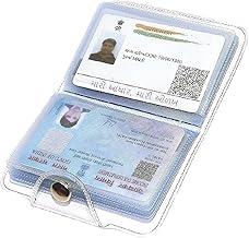 Pack of 2 Transparent ATM Visiting Business Credit Card Holder Wallet for Men and Womens with 10 Clear PVC Plastic Pockets Slots Holds Upto 20 Cards
