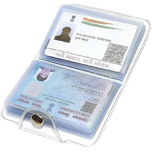 Transparent Credit Card Holder Wallet Pack of 2