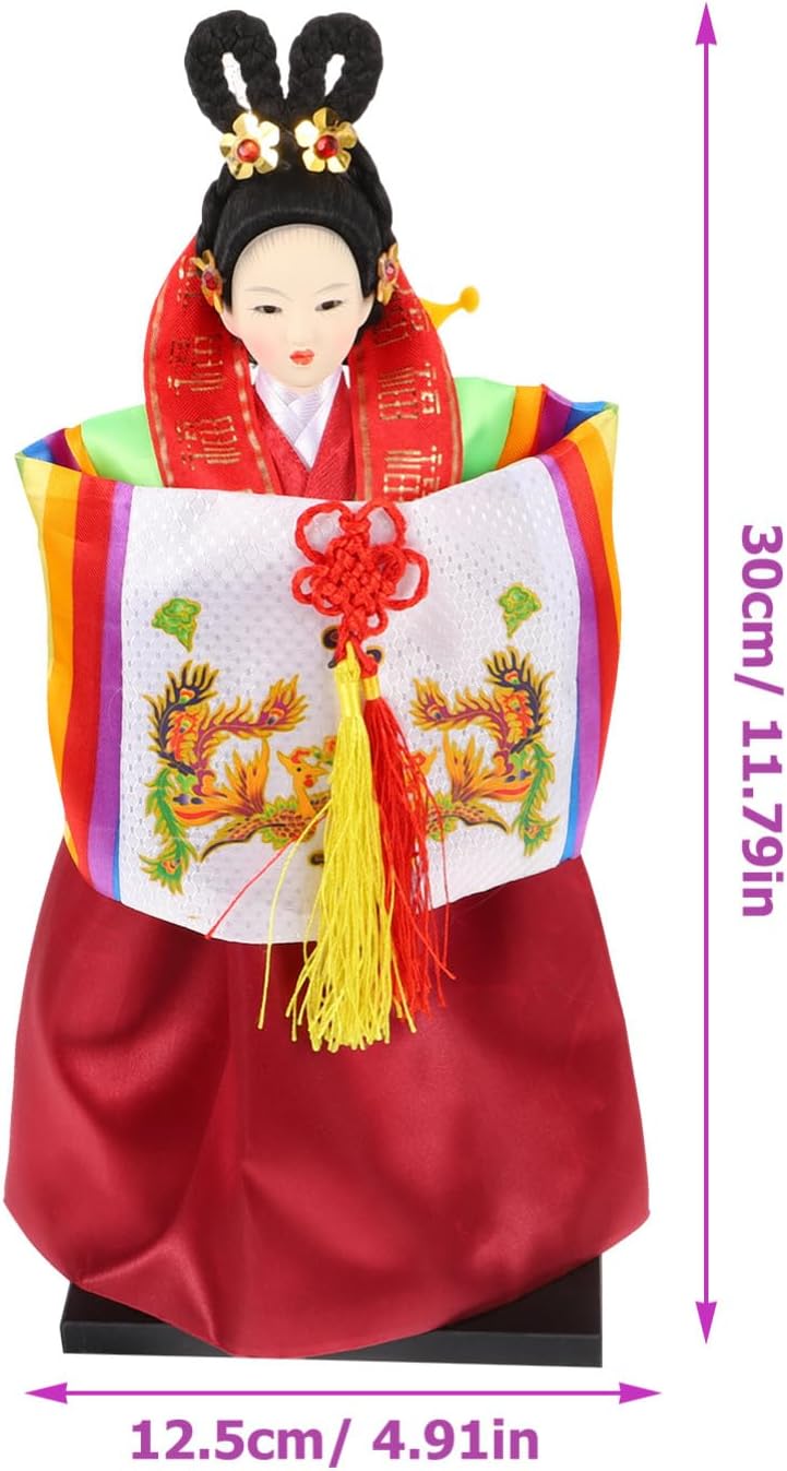 Korean Hanbok Doll Figure 12-Inch Handcrafted Traditional Korean Doll Decoration for Home Decor for Collectors