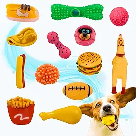 Kit 5un Brinquedo para Filhote Mordedor para cachorros Bolinha Galinha Sonoro Pet