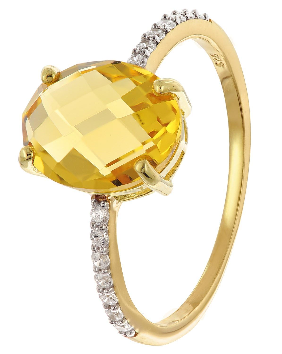 Bague trendor argent et citrine pour illuminer vos tenues d'été