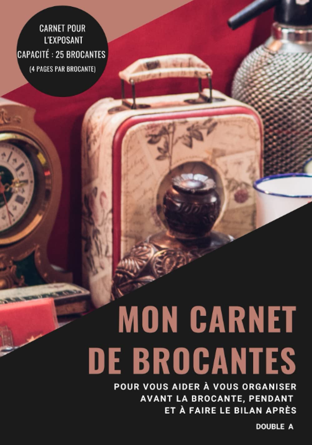 Mon carnet de Brocantes: Pour vous aider à vous organiser avant la brocante, pendant et à faire le bilan après en tant qu'exposant - 17,78 cm x 25,4 cm - 100 pages - 25 brocantes