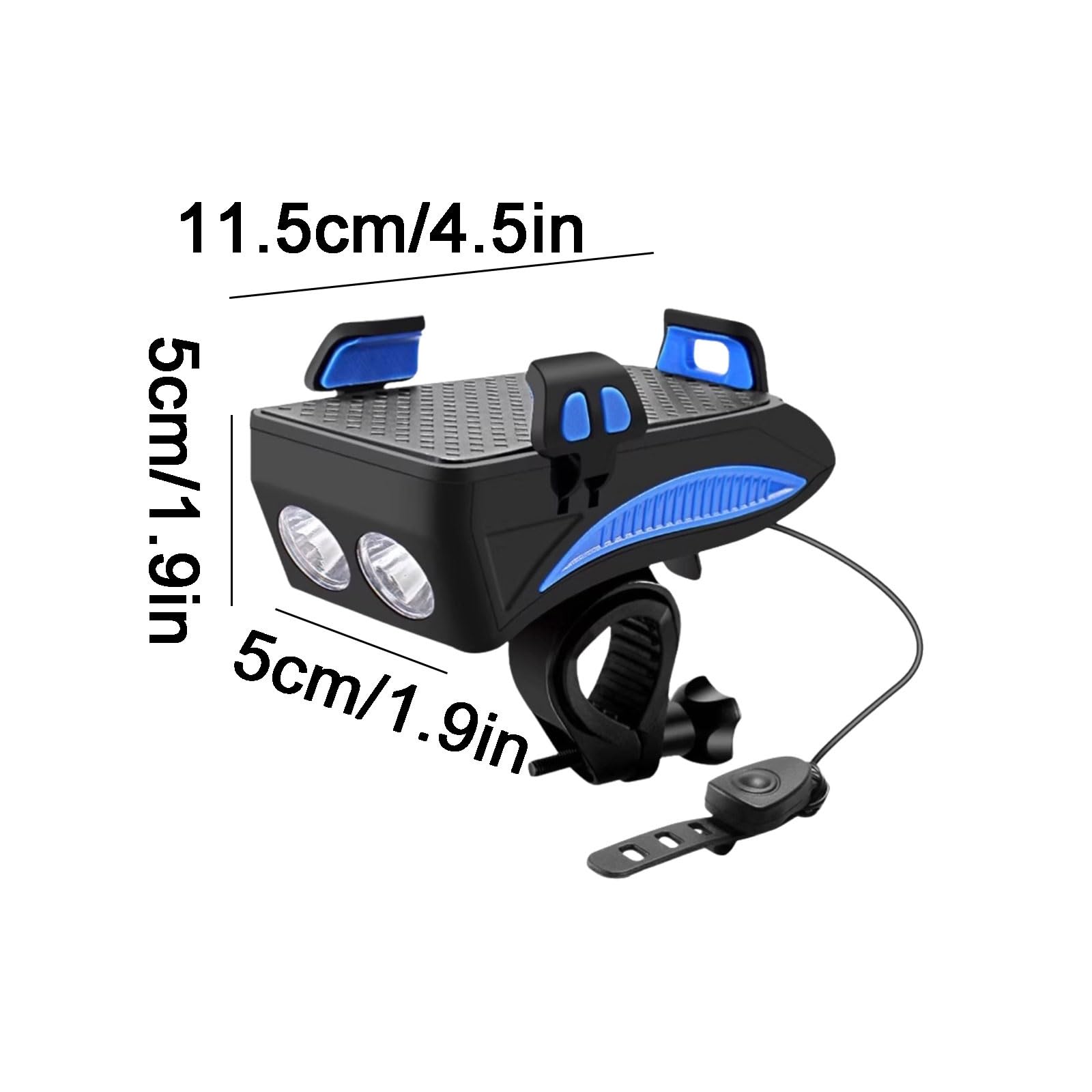 Sonnette de vélo en Plastique, Sonnette électrique for vélo de Montagne, Phare de vélo Super Puissant, klaxon Rechargeable, Multifonction
