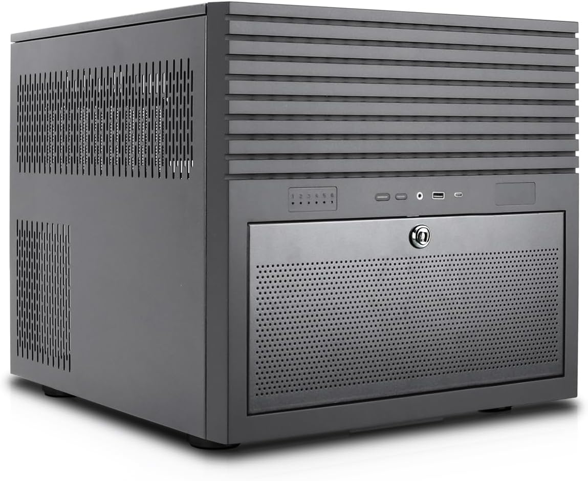 Rosewill Helium NAS Black ATX Mid Tower Computer Case, Mesh Panel, 4X 140mm PWM Fan, Ideal for DIY NAS, Media Servers, or Small Business Applications