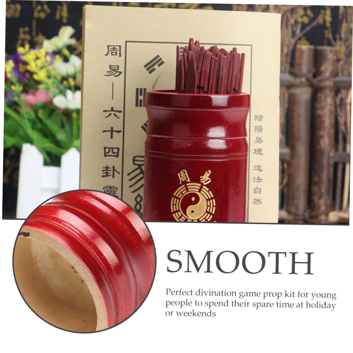 LIOOBO Fortune Stick Kit Chinese Divination Sticks 64 Sign Set Interactive Game for All Ages