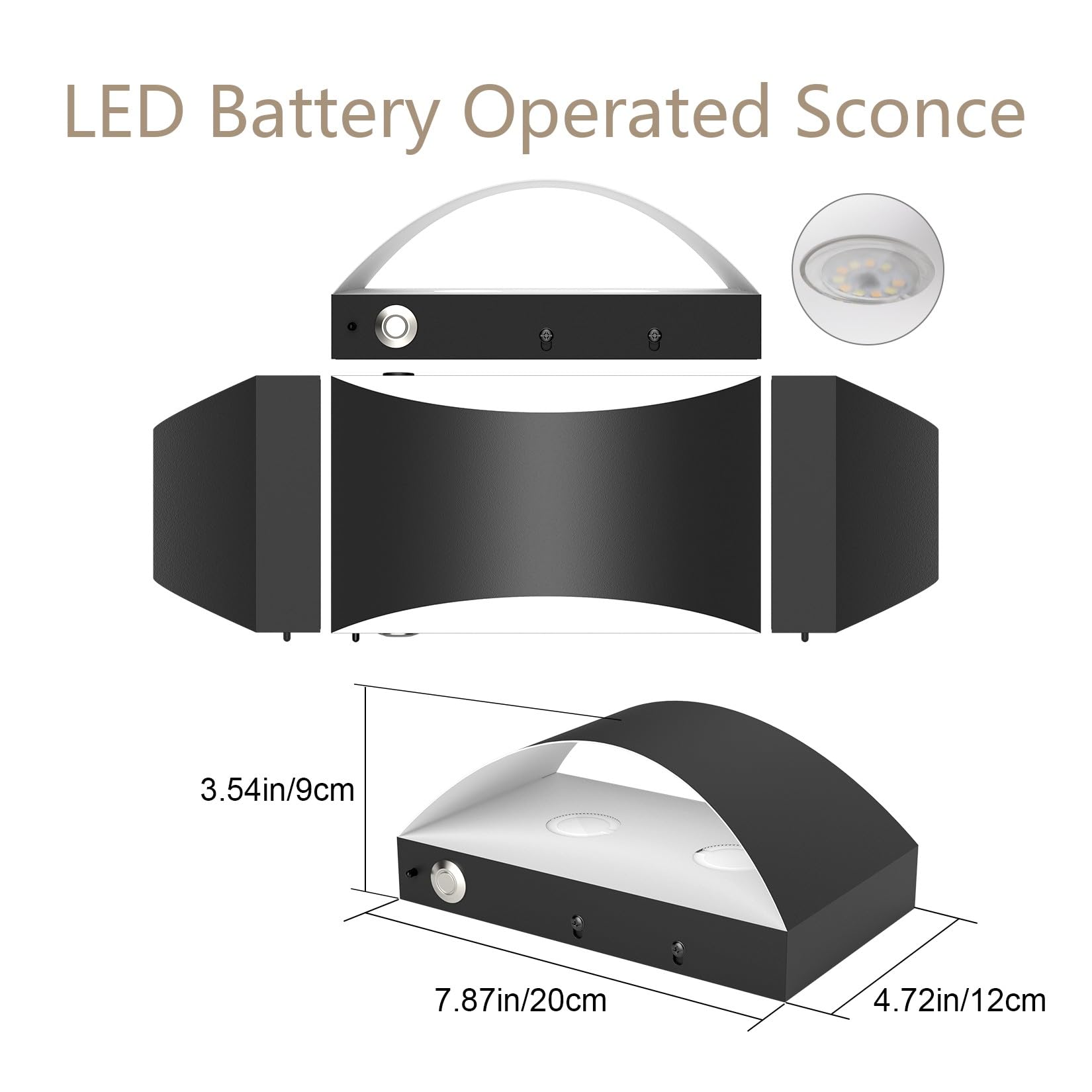 Aipsun Lampada Da Parete A Batteria Con Telecomando - 80CM, 10000mAh, 3 Temperature Colore | Illuminazione Interna Moderna - Foto 3