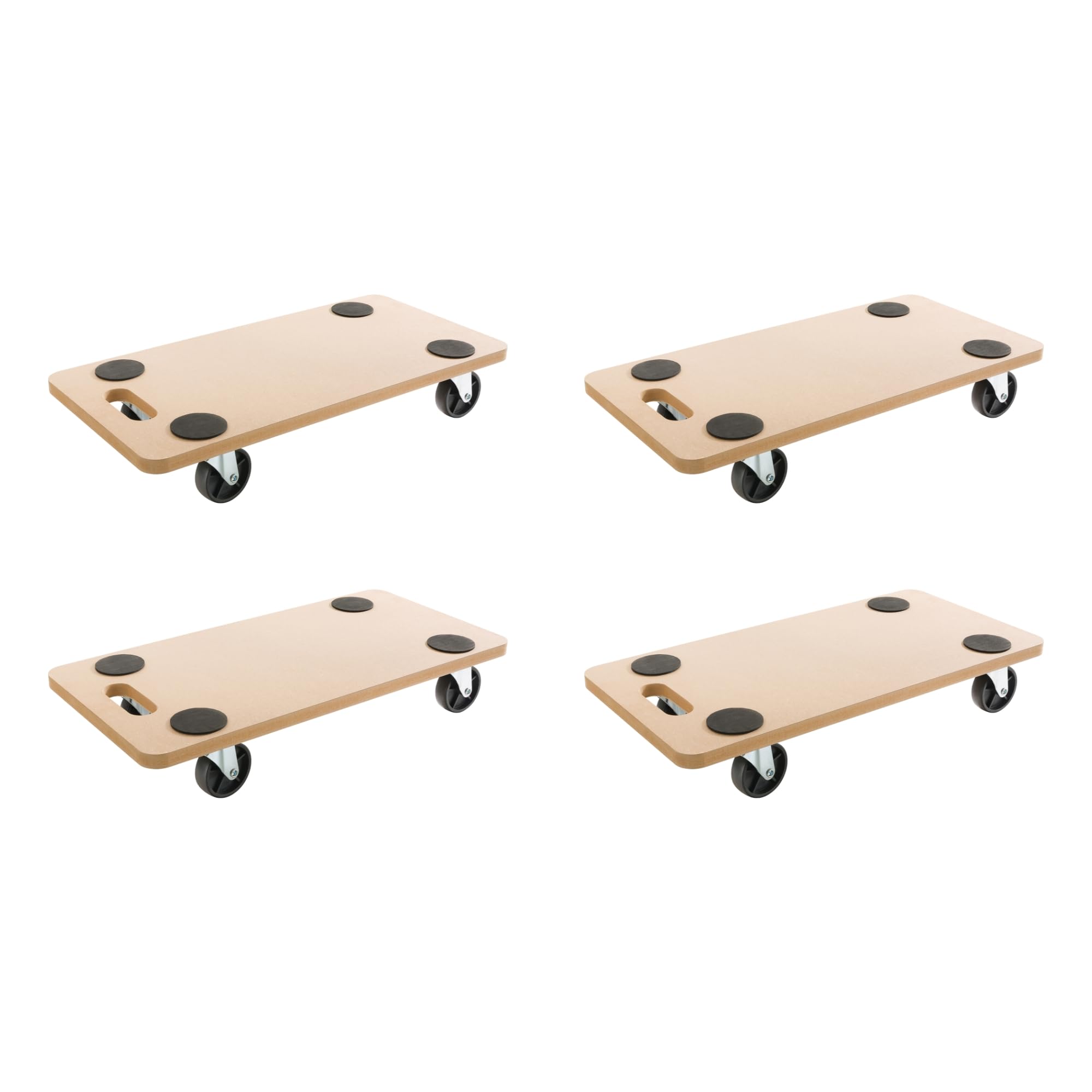 Arebos Rollbrett | 4 Stück | bis zu 200 kg Traglast | inkl. Gummipads | Transportroller Möbelroller Transporthilfe für Umzug Möbel-Transport