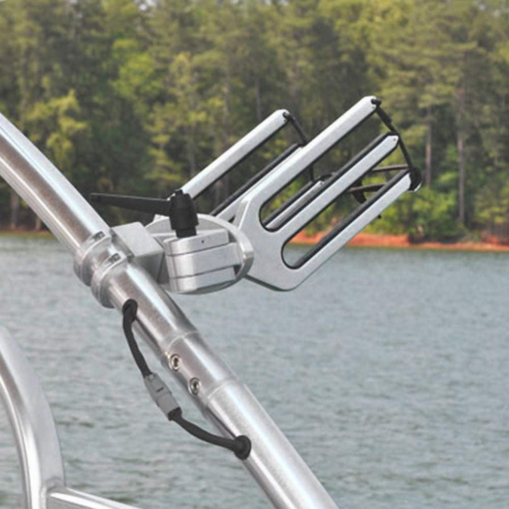 Aramox CNC Aluminium Wakeboard Fork Rack Wiredrawing Wakeboard Surfboard Fork Support Set Wakeboard Tower Rack Kneeboard Tower Rack Support de Bateau pour Bateau Yacht