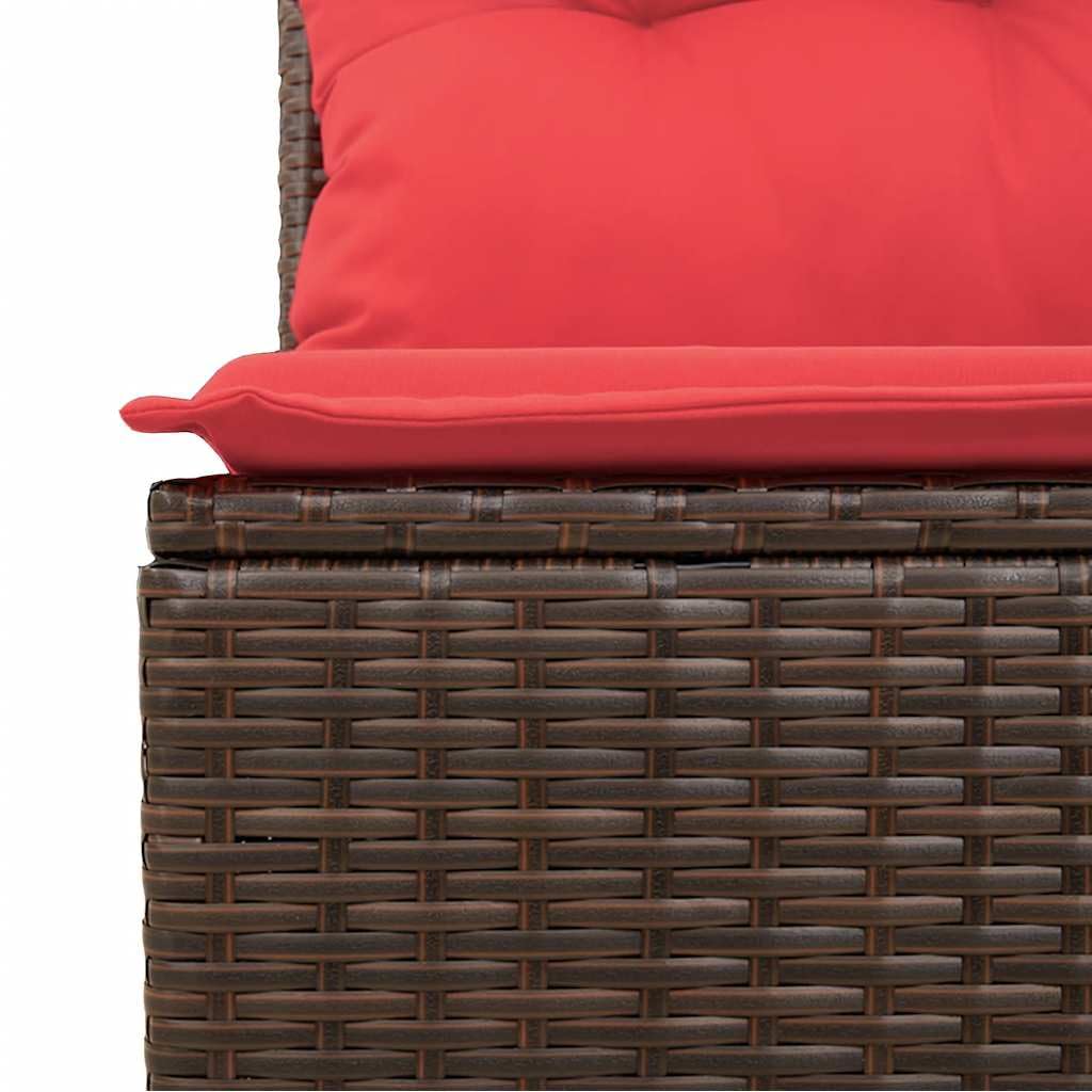 Set di divani da giardino in polyrattan marrone, 9 pezzi, con cuscino, contenitore e borsa impermeabile, per terrazza e balcone, resistente ai raggi UV, portata 110 kg