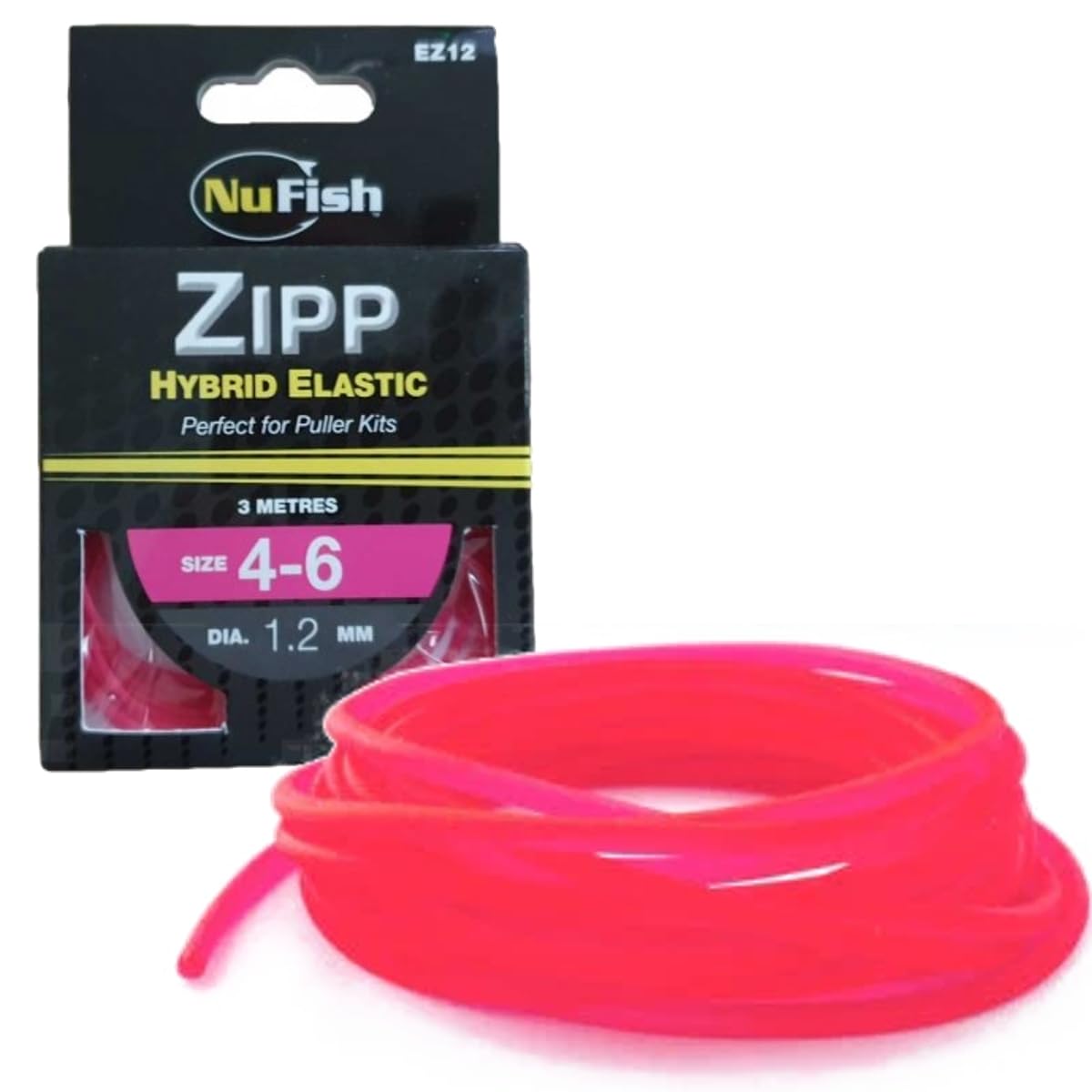 Nu-Fish Zipp Hybrid Elastic 3m Carp Pole Fishing (Pink 4-6 - 1.2mm) — image 1
