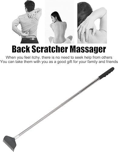 Miniatura 2 de TOPINCN Paquete de 3 masajeadores telescópicos negros para espalda, herramientas de masaje, rascador portátil, extensible, de acero inoxidable,