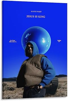 ZANLIART KANYE WEST JESUS IS KING Album Cover Canvas Print Music Poster for Room Aesthetic Frame24x36inch60x90cm