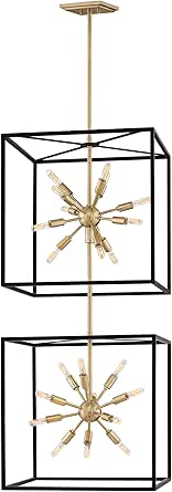 Hinkley Aros Twenty-Four Light 2-Tier Chandelier, Black
