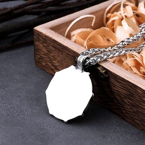 Miniatura 3 de MIYU - Collar de brújula de runa vikinga de acero inoxidable para hombre estilo vintage con amuleto protector y dije de amuleto para regalo de