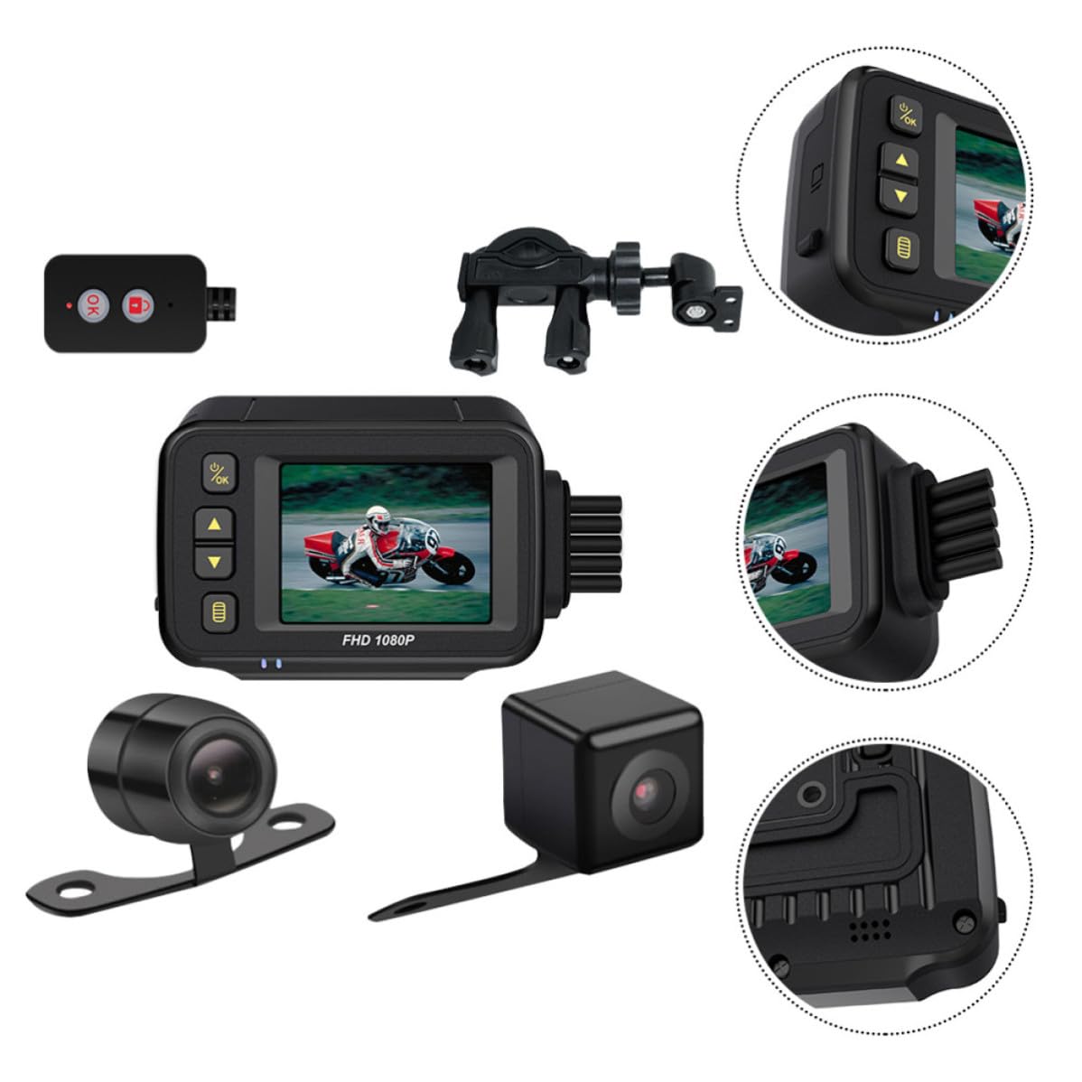 Motorrad Dashcam Ip67 Kunststoff mit Stereo Sensor und Speicher