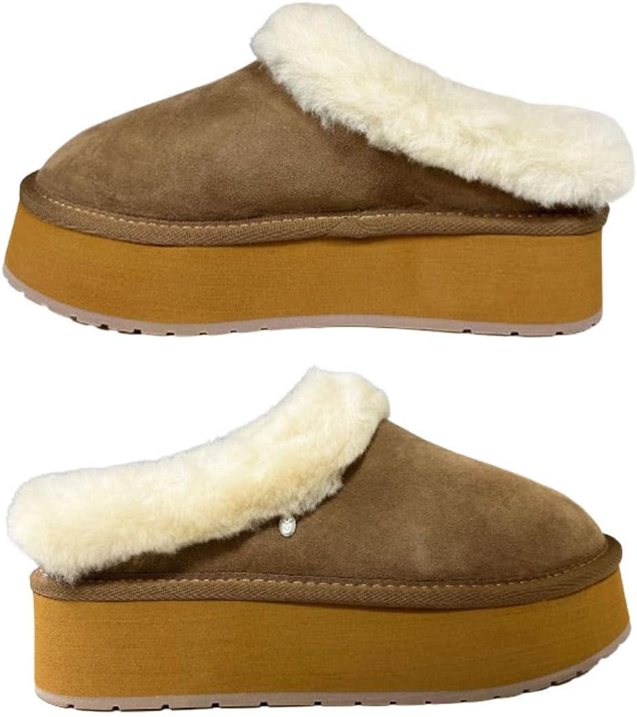 [エミュオーストラリア] ムートン スリッポン シューズ シープスキン ヴァージニア フレア 厚底 レディース 女性用 靴 Virg