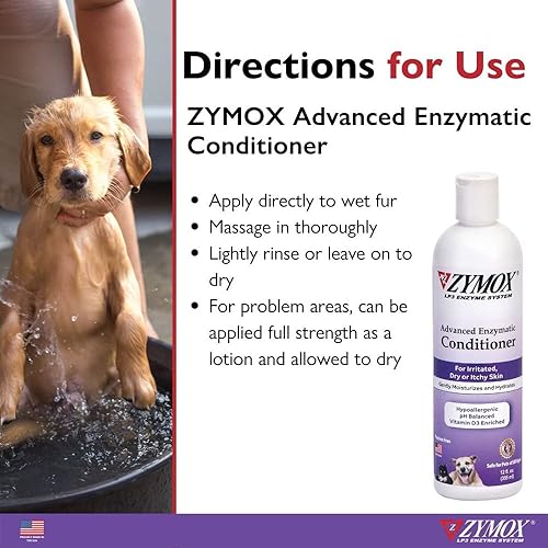 Miniatura 6 de ZYMOX Advanced Enzymatic - Acondicionador sin enjuague, 12 oz.  para mascotas y animales de todas las edades acondiciona, desenreda, calma e hidrata