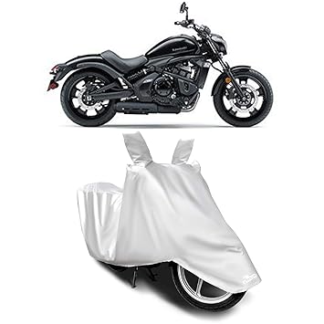 Wobit Covers - Kawasaki Vulcan S New BS6 Water Resistant - Dust Proof - Full Bike Scooty Two Wheeler Body Cover for Kawasaki Vulcan S (Silver Matty)
