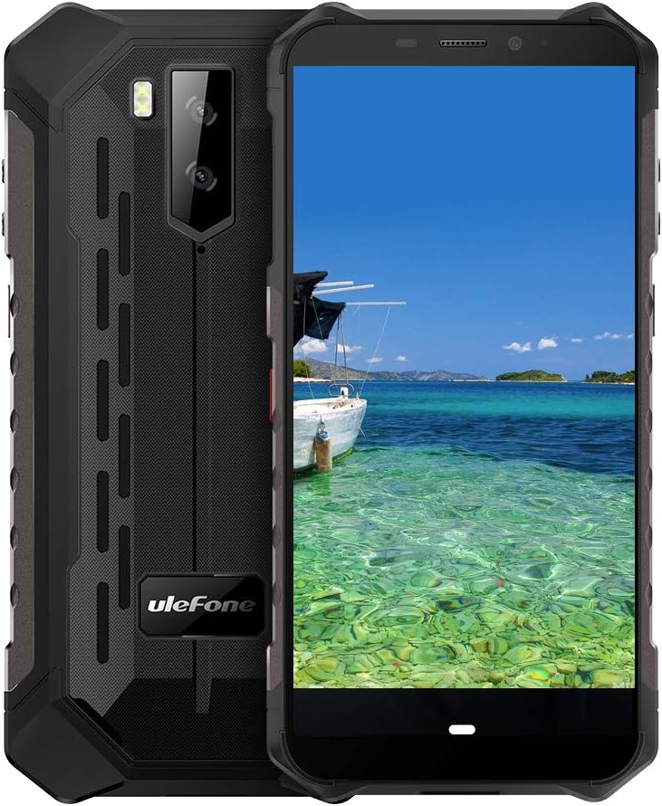 Ulefone Armor X3 Smartphone, IP68 Waterproof Phone Unlock, Android 9.0 5000mAh Battery, Dual 4G Global Band, 5.5inch, Octa Core 2GB + 32GB, Glonass + GPS, Shockproof, dustproof (black)