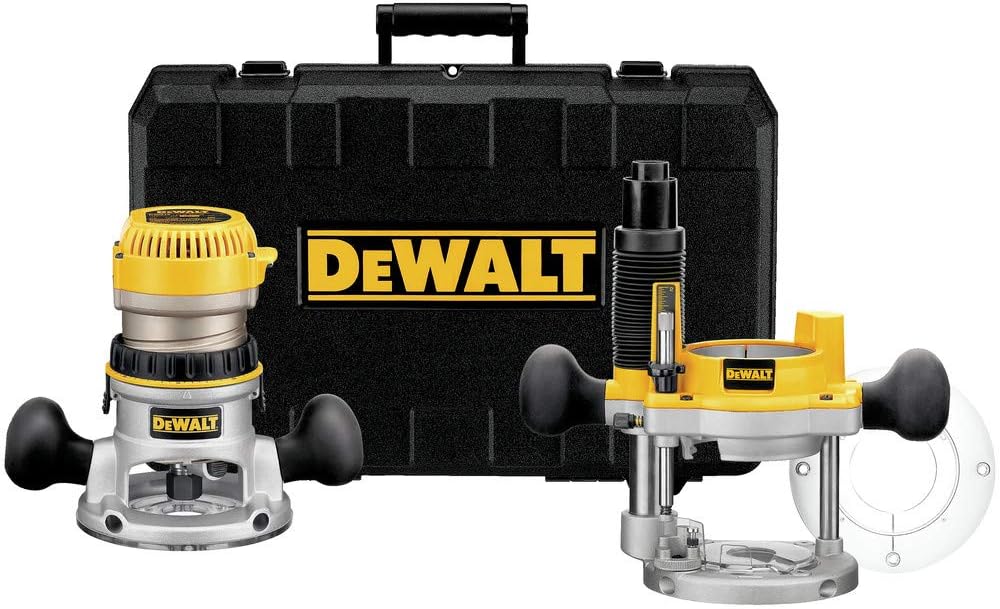DEWALT Router Fixed/Plunge Base Kit, Variable Speed, 12 Amp, 2-1/4-HP (DW618PK)