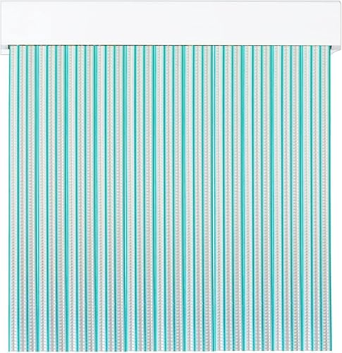 Cortinas Exterior de Cinta para Puertas | Plástico PVC y Barra Aluminio tamaños | PERTONI TENDE (Verde Y Transparente, Ancho 120cm x 210cm Largo)