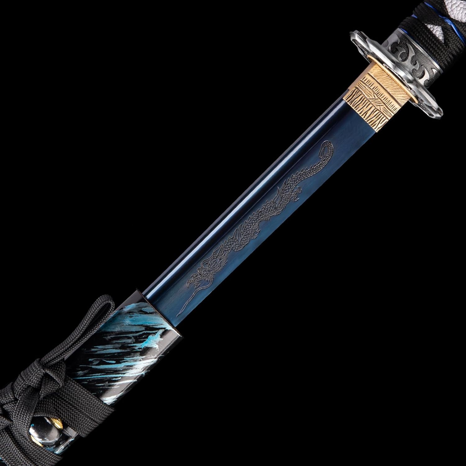 Handmade Japanese Katana Sword Real - Authentic Hand Forged Full Tang 1060 High Carbon Steel Samurai Swords for Martial Arts, Collection & Display, 40.5-Inch