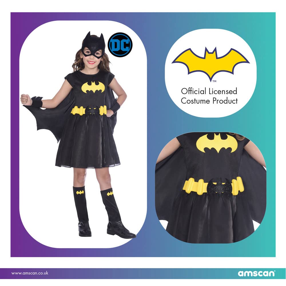 Amscan 9906067 kostium dla dziewczynek Batgirl (wiek 6-8 lat) - 1 szt.