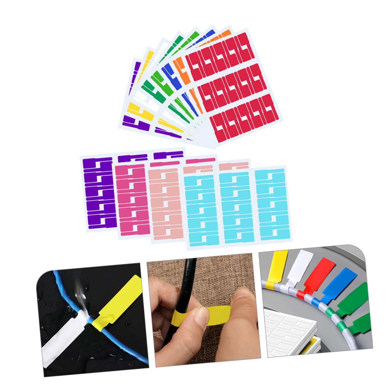 Hemobllo 36fogli Etichette Autoadesive Per Cavi Colorate Resistenti All e Strappi Stampa Personalizzabile Per Casa e Ufficio Gestione Cavi Elettronici Design Flessibile e Durevole
