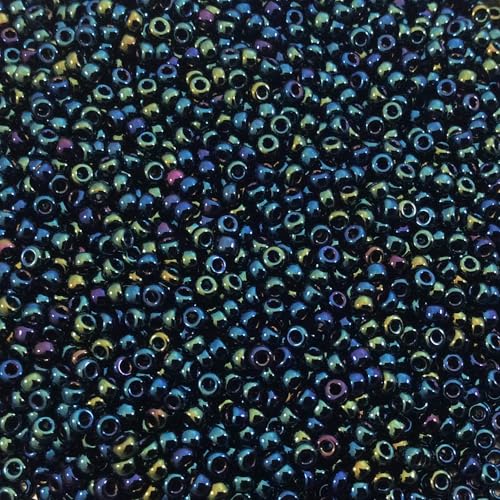 Metallic Iris Blue Miyuki Japanese round rocailles glass seed beads 11/0 Approximately 24 gram 5 inch tube
