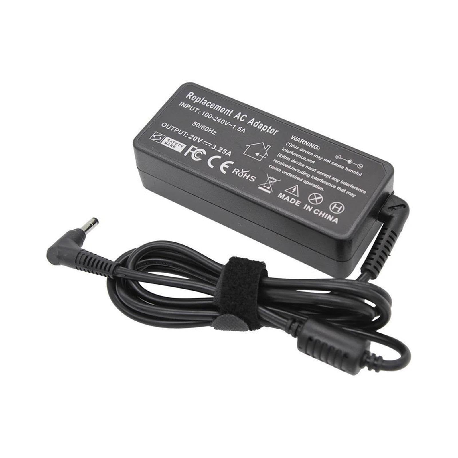 Cargador De Vuelta De CA De 20 V, 3,25 A, 65 W, 4,0 X 1,7 Mm, Compatible con ThinkPad, Compatible con IdeaPad, 330s 320 100-15 B50-10 Yoga 710 510-14ISK Redmibook 14 13(with EU Plug)