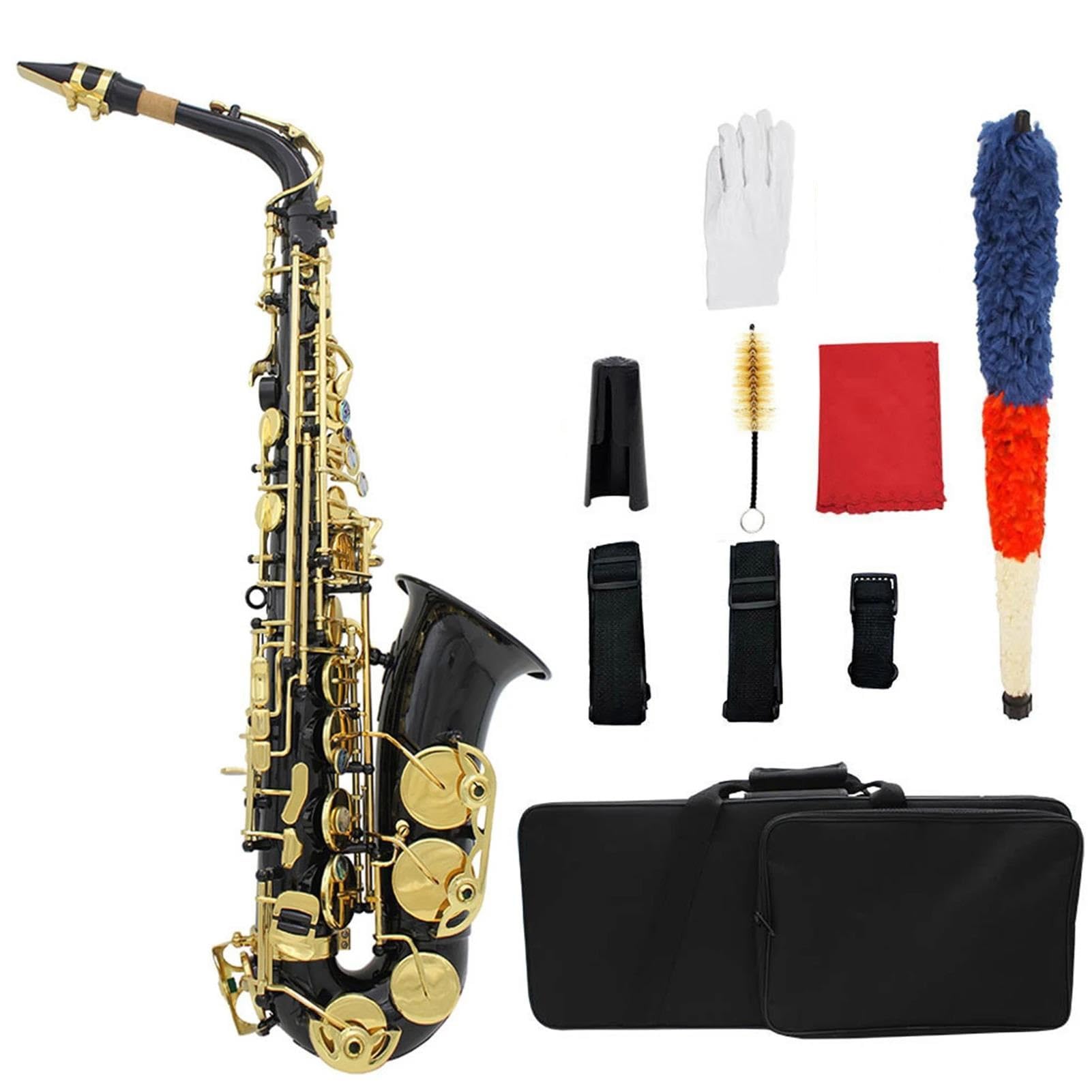 Grawerowane Mosiądzem Saksofon Altowy Eb Guziki Saksofonowe Instrument Dęty Z Rękawiczkami W Etui Szczotka Do Paska Z Tkaniny profesjonalny Saksofon