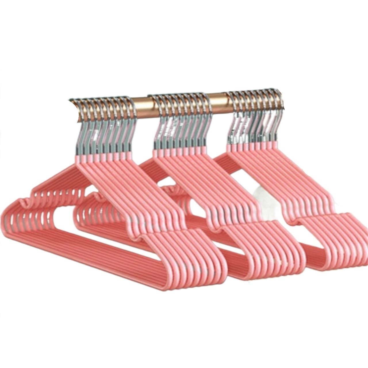 10PCS Space-Saving Durable Hangers - No Shoulder Bump Suit & Dress Hangers for Adult Clothing(10pcs Pink)