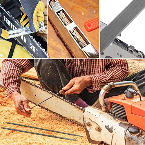 WANTOUTH Sägekettenfeilenset 4.0/4.8/5.5mm Rundfeilen für Kettensäge Schärfset Sägeketten Feilen Set Enthält Rundfeile… – Bild 8