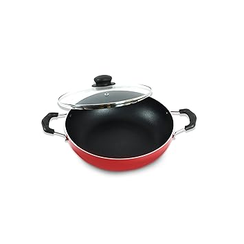 MACclite Non-Stick Alpha Kadai 24cm Dia/2.5 Liters with Glass Lid.