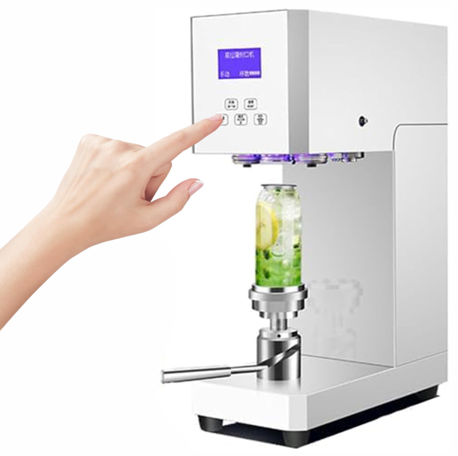 ASerZenith Automatic Can Sealing Machine With Led Screen For Aluminum And Plastic Cans, Efficient Commercial Can Sealer,White
