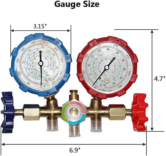 Manifold diagnóstico AC Shikha 5FT para refrigerantes miniatura 7