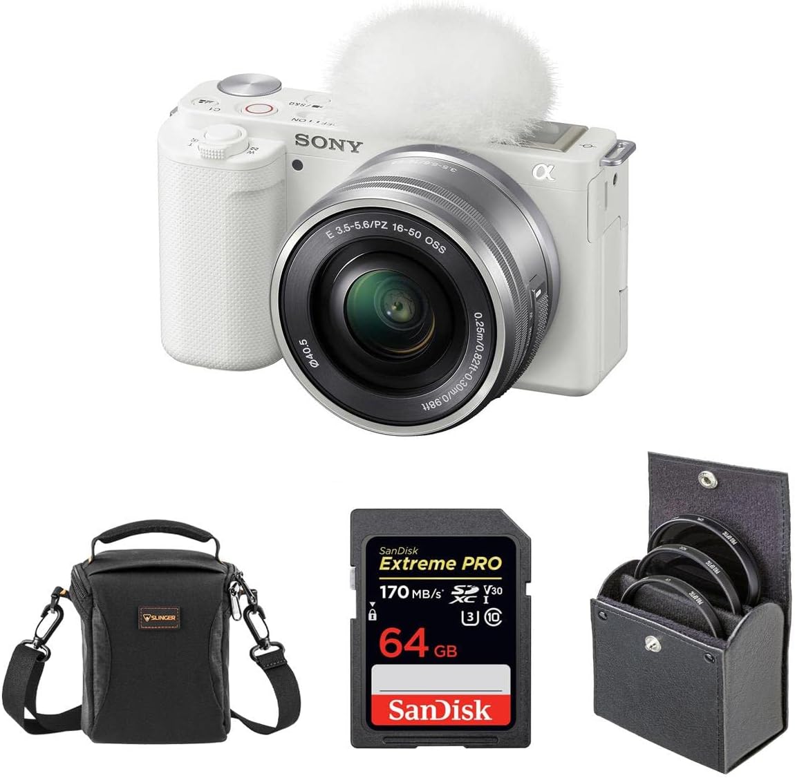 Sony ZVE10 APSC Mirrorless Interchangeable Lens Vlogging Camera with 1650mm Lens